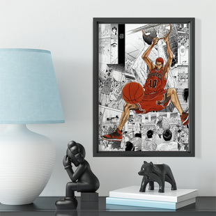 灌篮高手樱木绝杀号外相框流川枫球迷礼物体彩篮球咖啡厅装饰