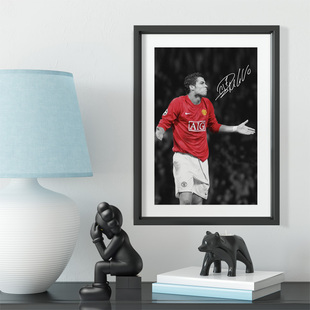 C罗嚣张庆祝经典照片梦剧场老特拉德福德相框C罗纳尔多球迷礼物