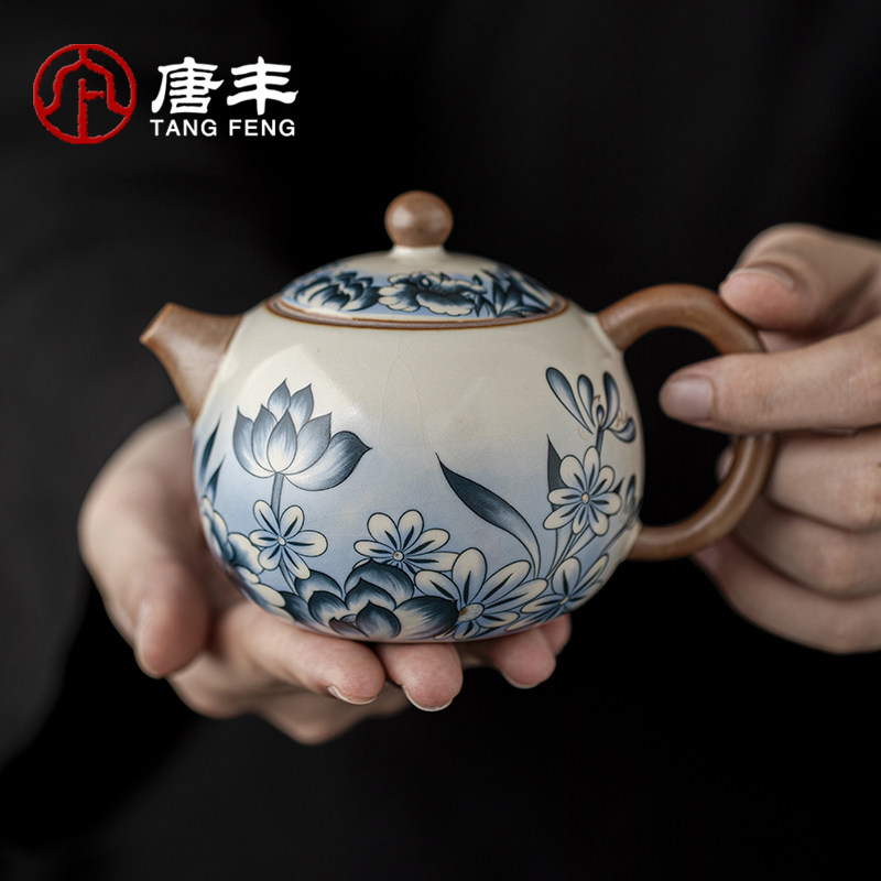 唐丰汝窑西施壶一人饮茶壶泡茶家用陶瓷单壶新中式喝茶壶2025新款