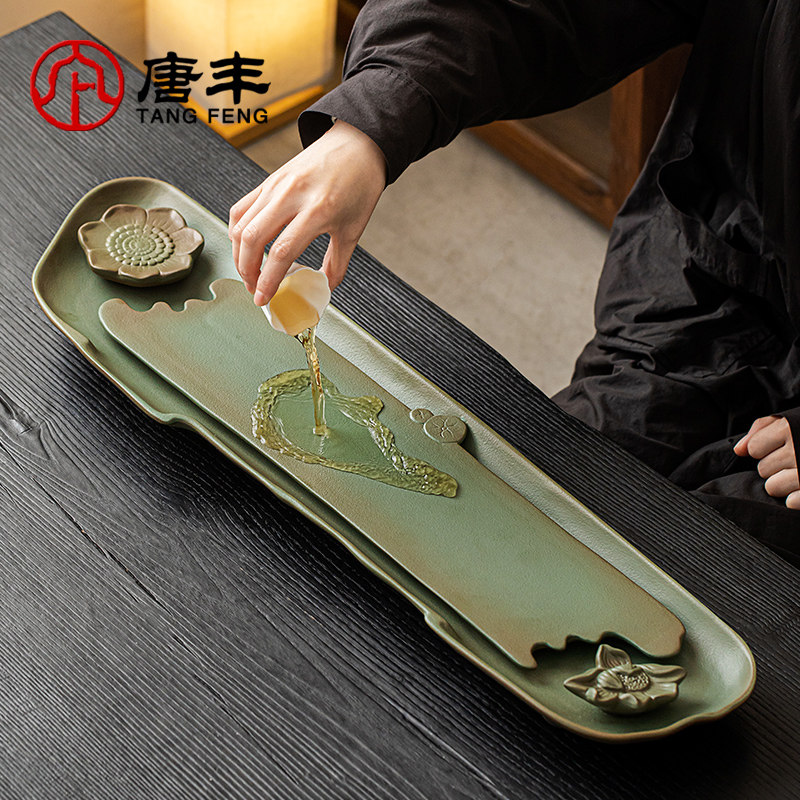 唐丰创意陶瓷茶盘家用办公室长方形高档功夫茶具托盘茶台2025新款