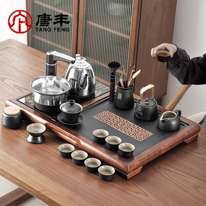 功夫茶具套组全自动一体茶盘家用办公整套泡茶台烧水壶大茶海客厅