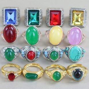 欧美日韩夸张开口戒指复古电镀泰银活口可调节指环婚庆拍摄道具