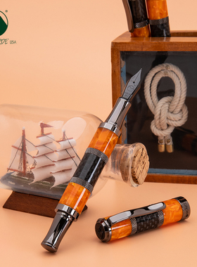 美国Monteverde钢笔 帆船橙色 JOWO弹性笔尖送礼练字商务磁吸笔帽