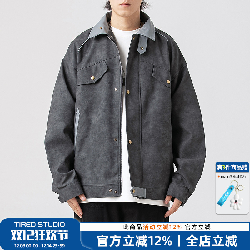 单行者翻领秋季宽松夹克