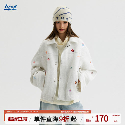 TIRED美式复古小刺绣夹克秋情侣