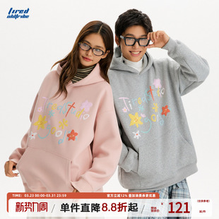 TIRED美式 街头百搭休闲上衣 潮流400g重磅连帽卫衣情侣宽松套头衫