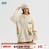 上衣外套 毛衣秋冬高级感松弛感针织衫 TIRED美式 潮流花卉刺绣开衫