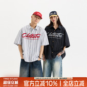 TIRED美式 五分袖 棉麻Boxy短袖 夏情侣宽松大码 衬衣 衬衫 陈少熙同款