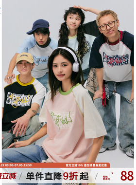 TIRED美式复古哈苏线索罗娜印花短袖t恤男女凉感抗菌体恤潮牌tee