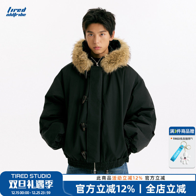 TIRED美式复古毛领派克服冬季