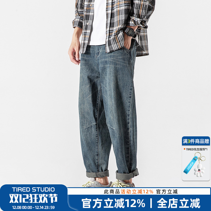 牛仔裤美式复古宽松潮牌学生