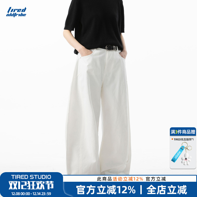 TIRED潮流宽松直筒休闲裤