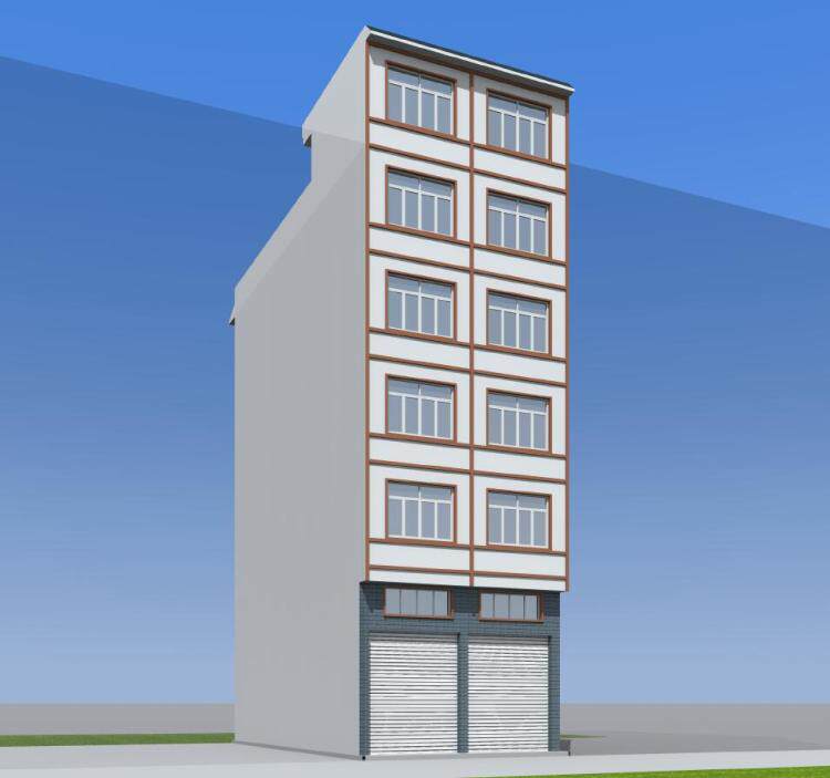 7.5x15 五层临街门面楼房自建房图纸建筑结构水电施工图全套图纸