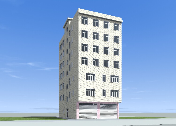 12x21七层店面沿街门面楼房设计图纸农村出租房施工图设计图纸