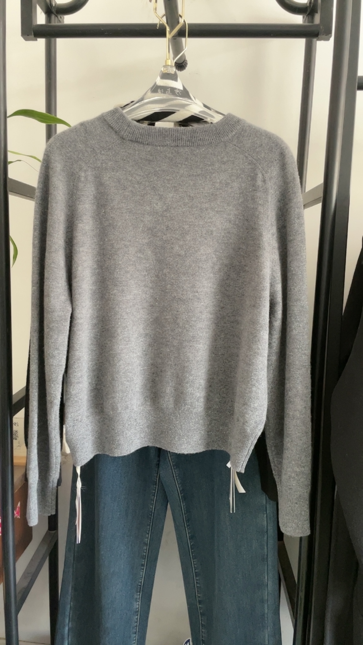 CMT6244612断码绵羊毛圆领插肩宽松通勤针织套头短款毛衫特价