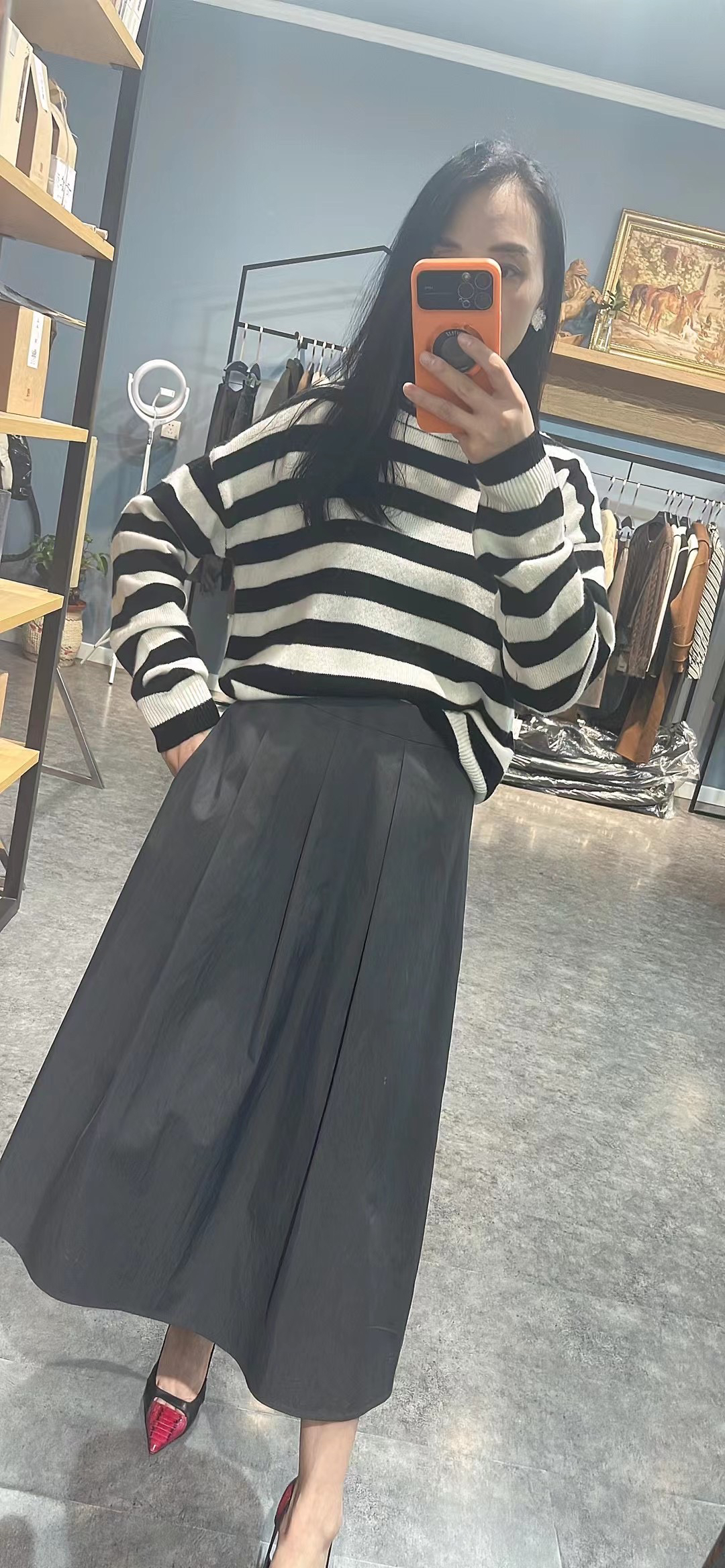 ＣＭＴ特价全羊毛条纹圆领长袖毛衣秋冬修闲百搭宽松短衫捡漏