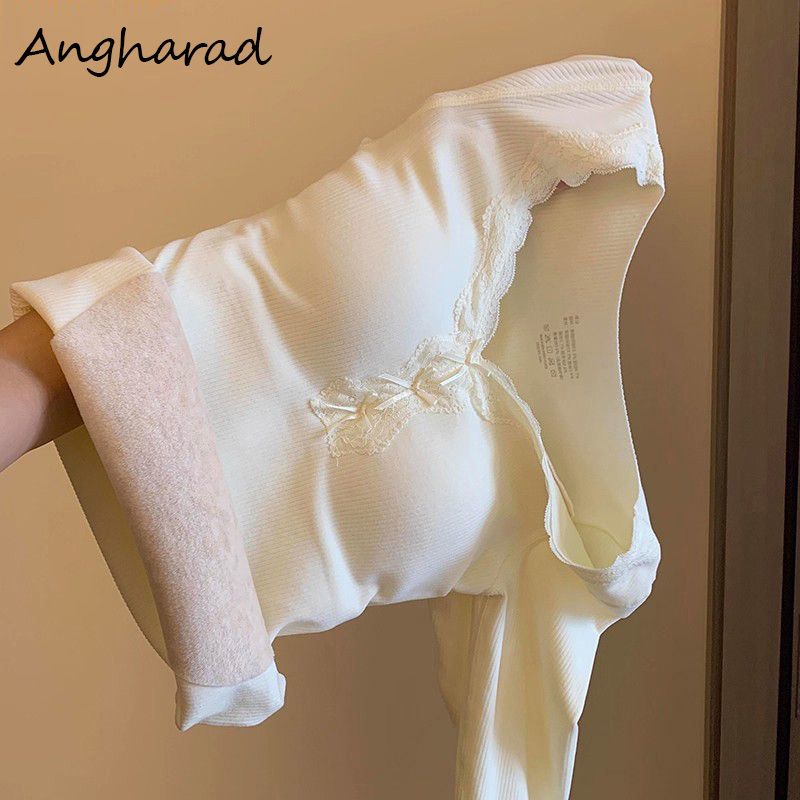 保暖内衣女士带胸垫加绒加厚发热绵羊毛打底秋衣秋裤2025新款冬季