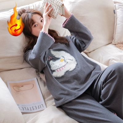 冬季睡衣女款长袖加厚德绒保暖卫衣长裤2025新款可外穿家居服套装
