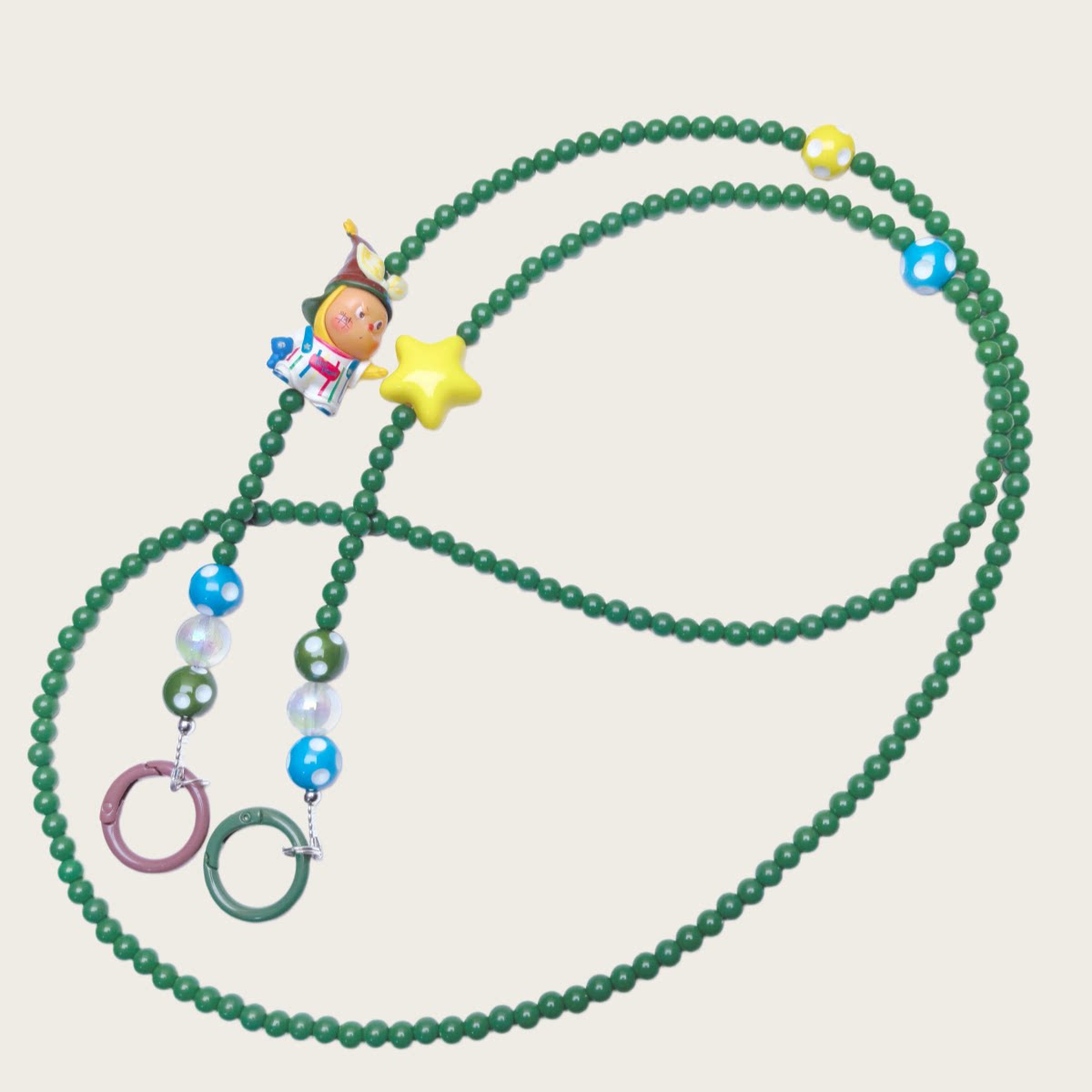 diy星星人改娃萌粒斜跨手机链可背串珠防丢挂绳挂脖子ccd相机挂件