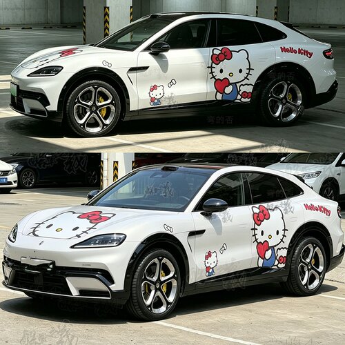 适用于保时捷911Hello Kitty保时捷996哈喽Kitty猫卡通车身定制贴