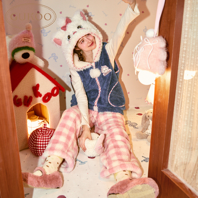 果壳睡衣玛丽猫系列无袖马甲保暖