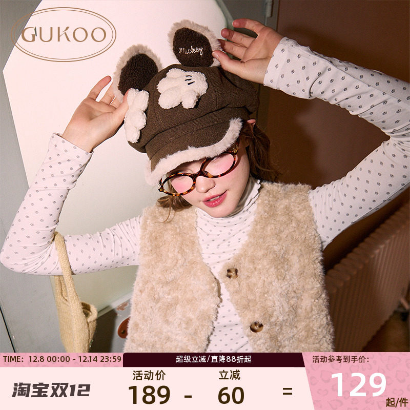 果壳女士米奇加绒鸭舌帽