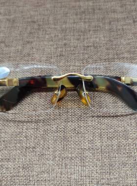 东海天然水晶石头眼镜男女款轻奢风太阳镜无框钻石切边养目护目镜