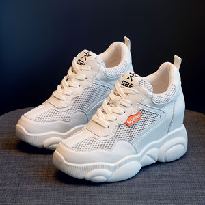 内增高小白鞋女2022新款运动鞋ins百搭休闲厚底增高8cm显瘦老爹鞋