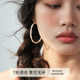 白色竹节圆圈耳环耳饰耳圈夸张小众独特女新中式 Moment 无尽旷野