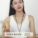 项链毛衣链配饰轻奢小众高级感女款 Moment 吊坠挂绳皮绳长款 秋冬