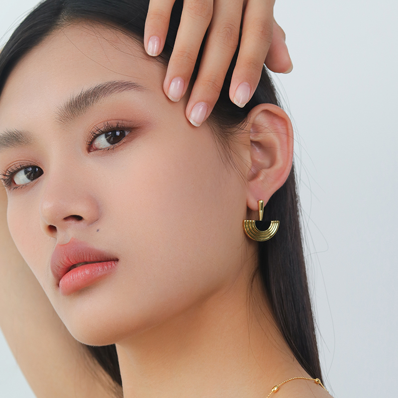 小众设计感扇形耳饰耳环