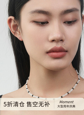 竹节新中式项链白玉石玛瑙项链