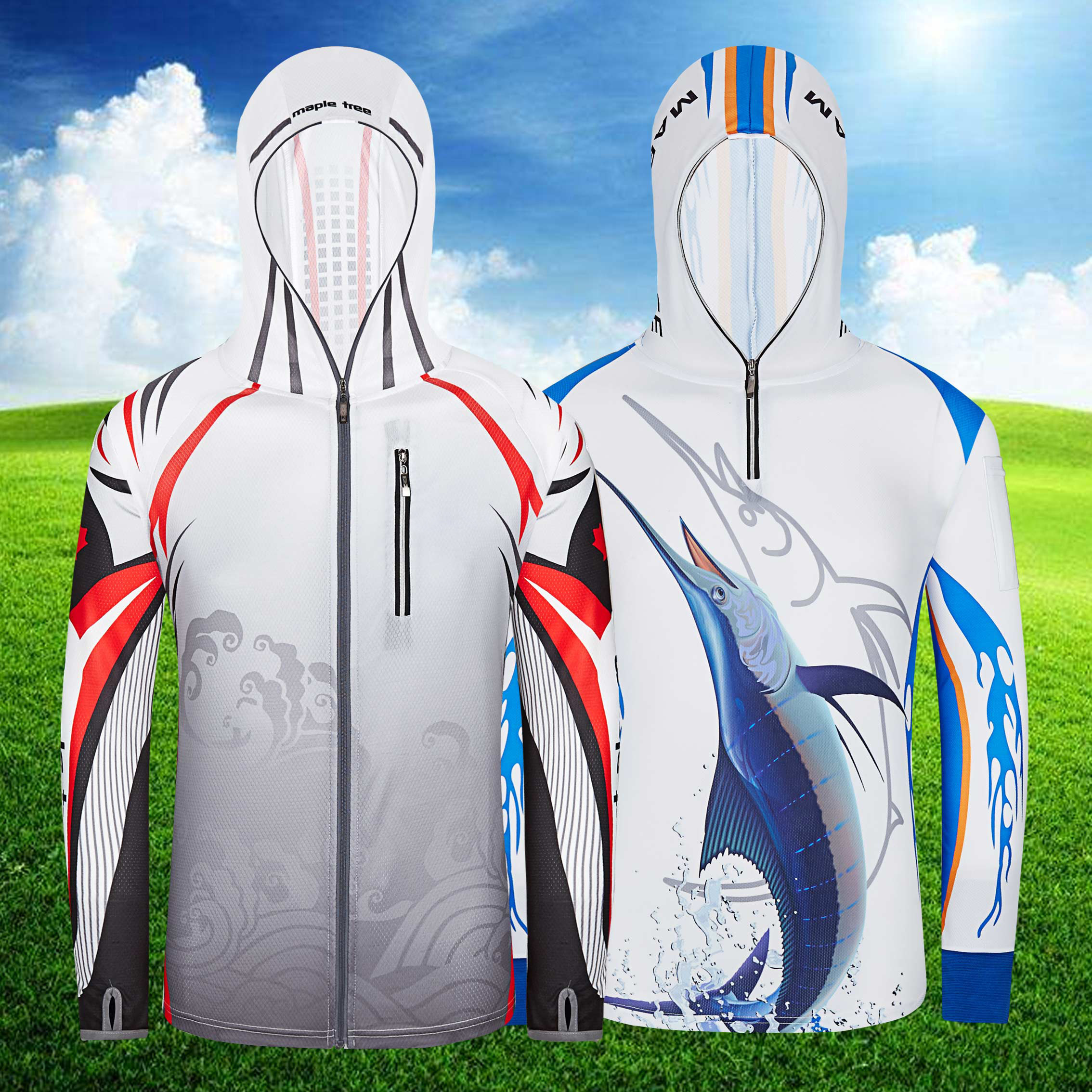 夏季户外钓鱼防晒服垂钓服装透气钓鱼防晒衣服男款长袖钓鱼服套装