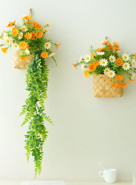 田园风小雏菊假花藤蔓墙面装饰品