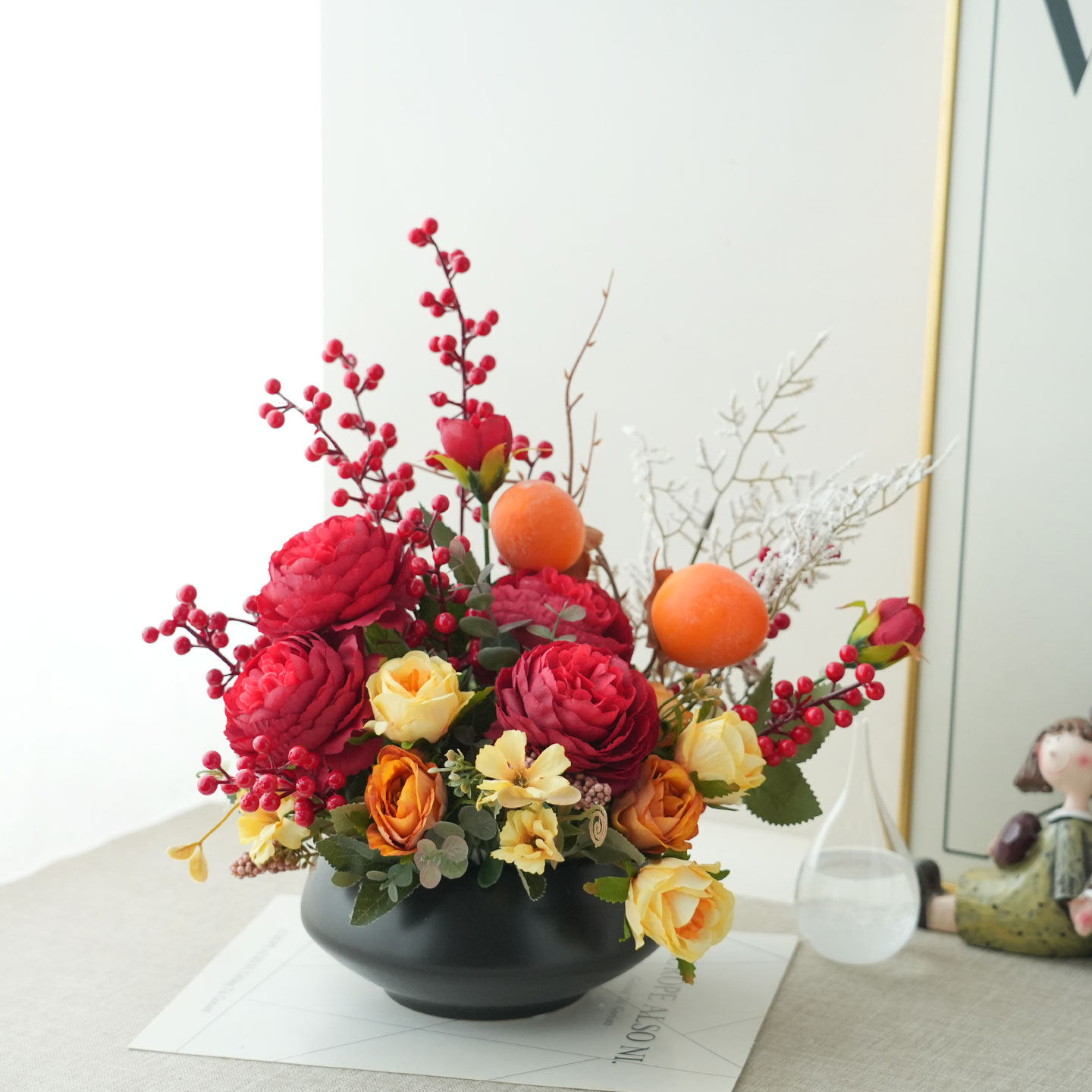 已陌现代轻奢风仿真花春节年宵花乔迁玄关客厅餐桌电视柜装饰摆件,家居饰品,仿真花/假花,淘宝优惠券,粉丝福利购,淘宝优惠卷