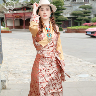 藏族服装女拉萨服藏式复古传统西藏服演出服春夏新款博拉锅庄裙