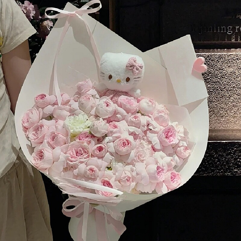仙子之吻泡泡玫瑰花束鲜花速递全国同城配送女友生日广州上海杭州