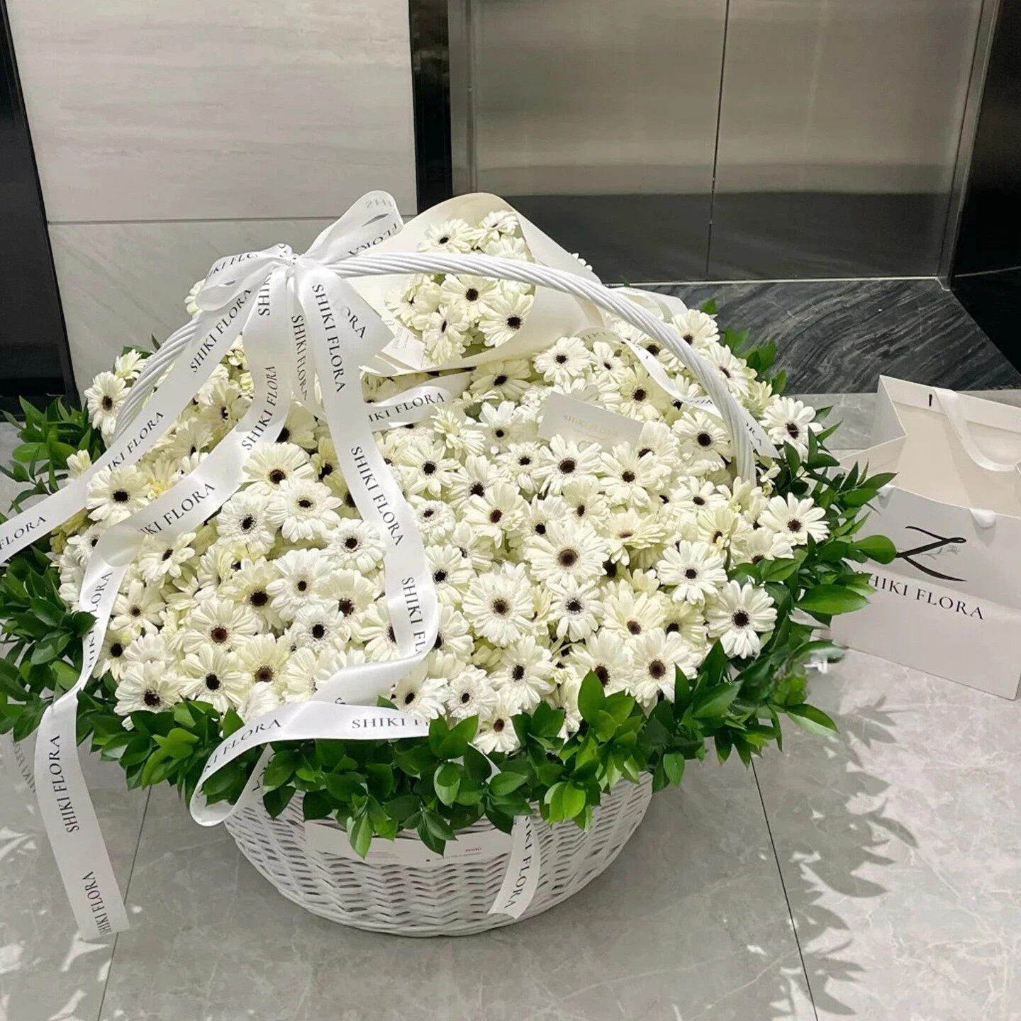 非洲菊弗朗手提花篮生日鲜花速递同城配送女友闺蜜北京上海杭州店