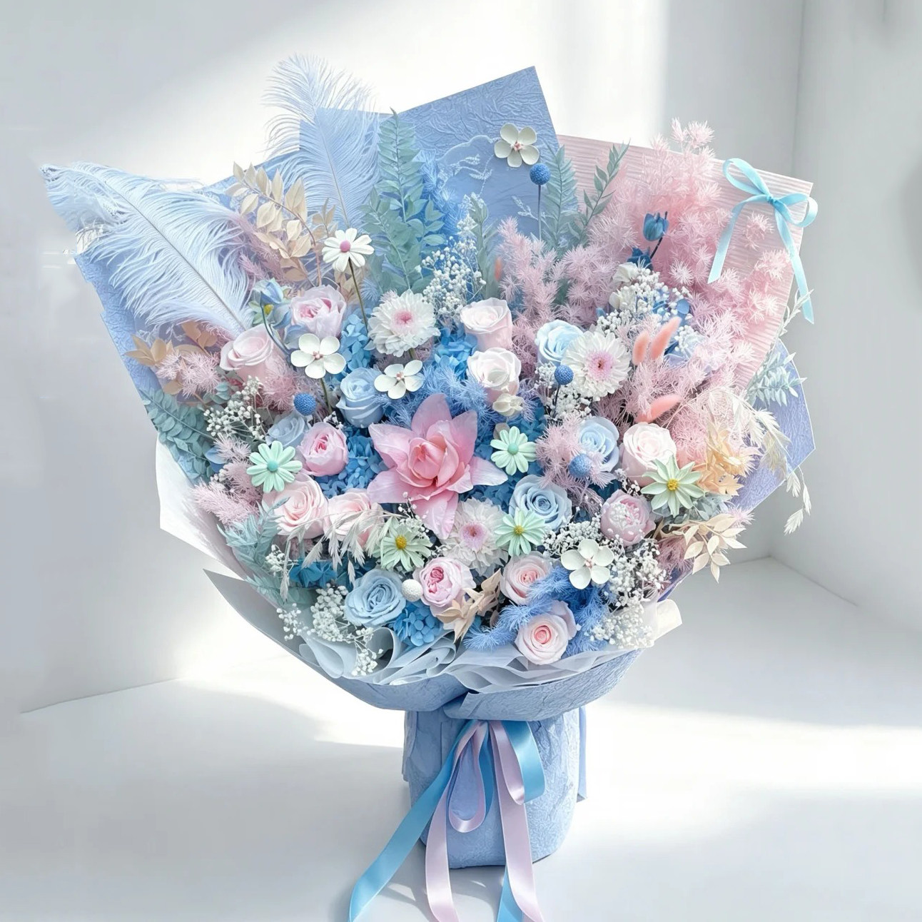 永生花成品花束送闺蜜高级情人节生日礼物高端定制小众玫瑰花全国