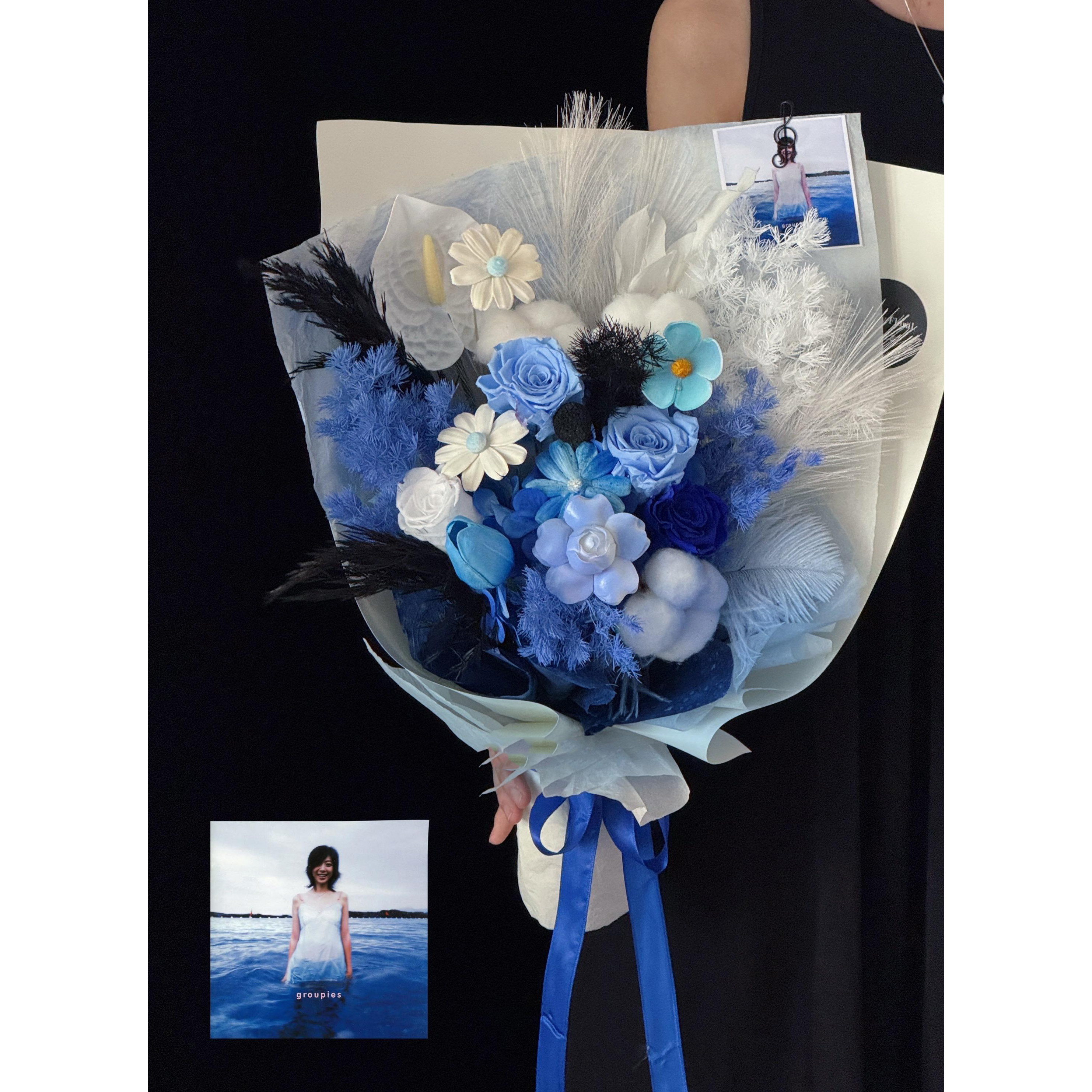高级定制仿真花永生花花束高端花材送女友男友小众礼物情人节惊喜