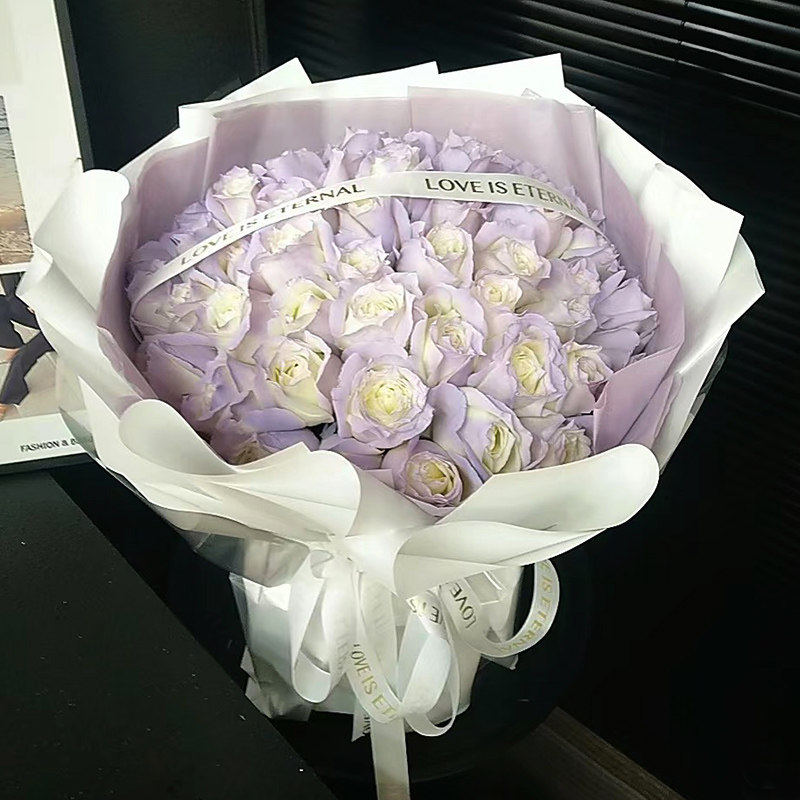 全国薄雾紫玫瑰花束配送女友生日鲜花速递同城北京上海广州深圳店