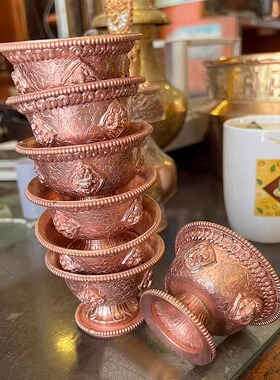 紫铜八宝高脚水碗供水杯