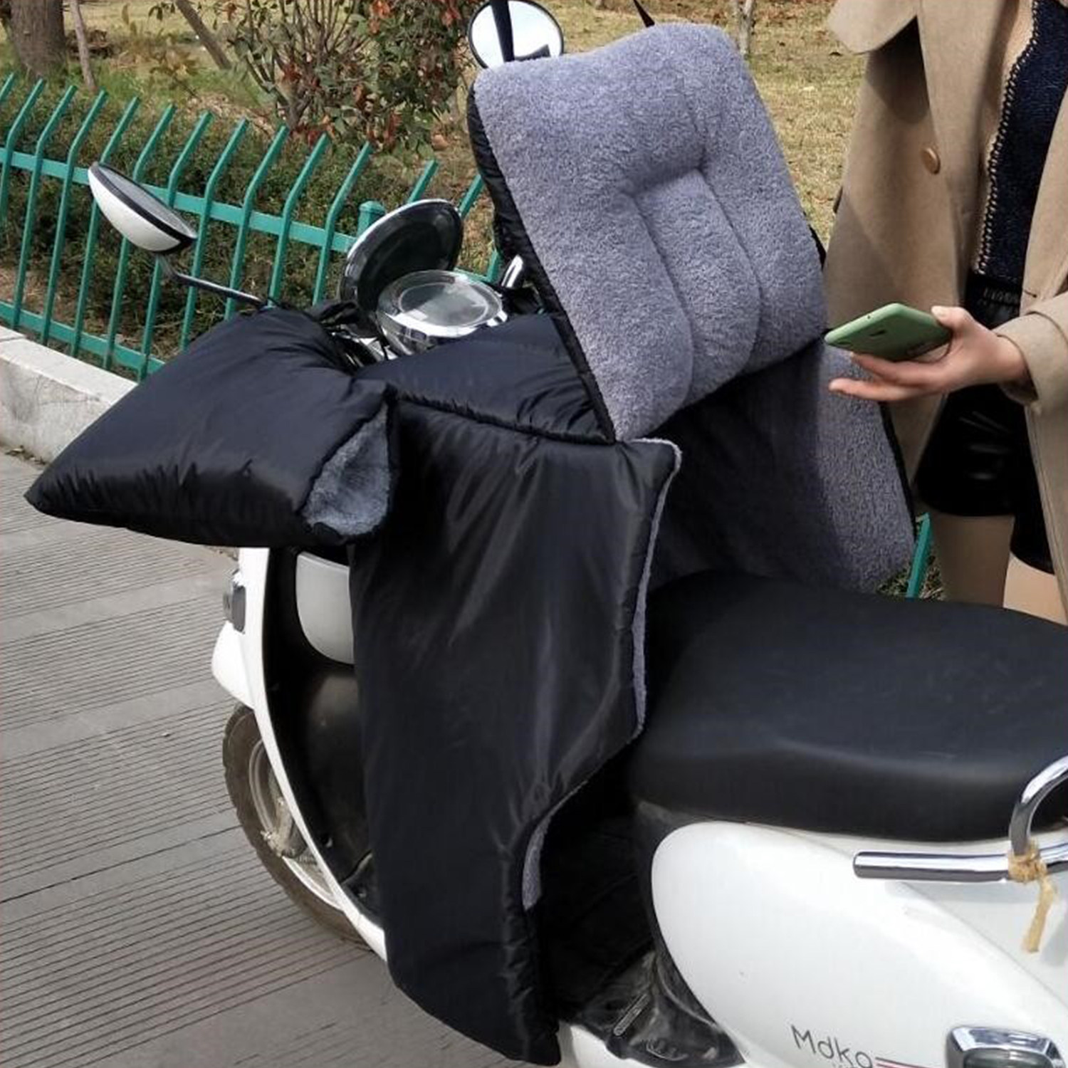 电动车挡风被冬季分体加绒