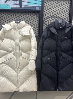 李宁长款羽绒服2023冬新款女子时尚潮流宽松连帽保暖外套AYMT116