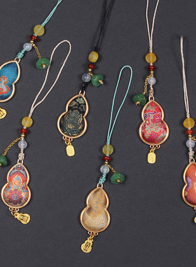 非遗宋锦国风礼品小葫芦车钥匙挂件手机挂绳吊坠上久楷女包包挂链