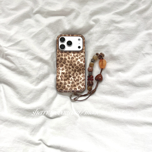 SHERRY ins风高级感锡纸金棕色豹纹适用于苹果17ProMax手机壳iPhone16Pro小众少女心15简约14小清新甜酷秋冬