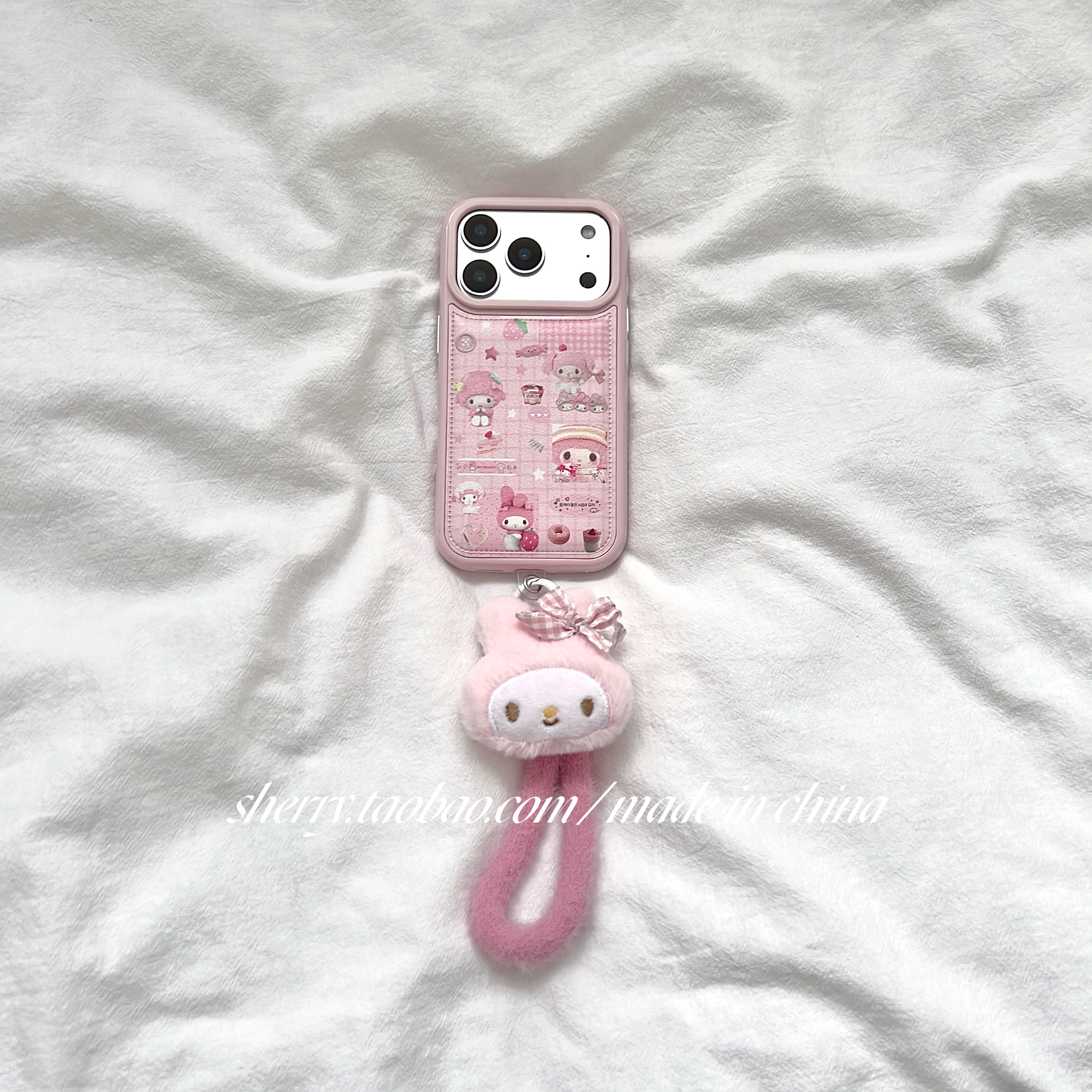 苹果硅胶手机壳可爱格子美乐蒂