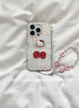 SHERRY*ins温柔可爱手账贴片蝴蝶结kt猫适用于苹果17ProMax手机壳iPhone16Pro小众少女心15简约14清新13卡通