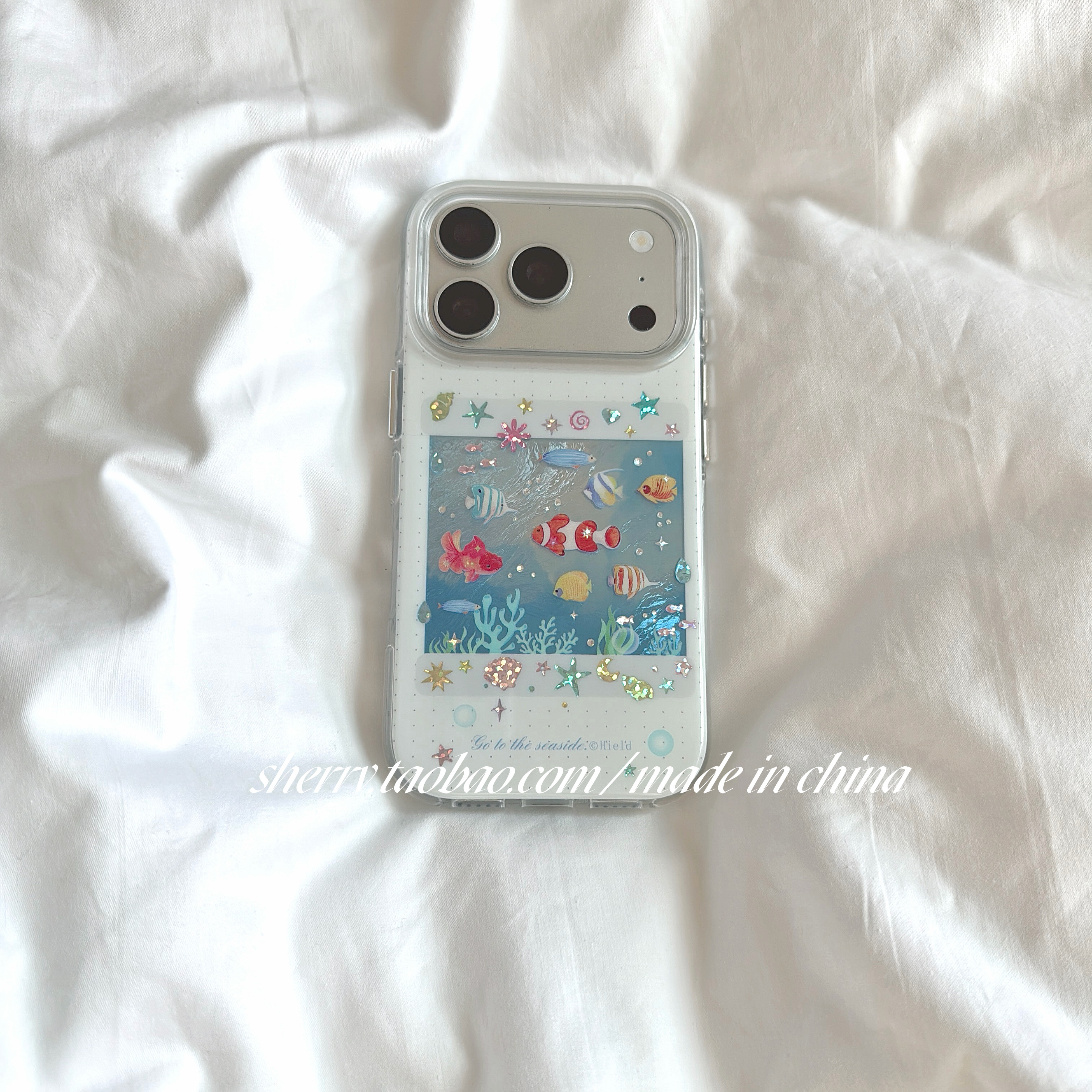 SHERRY*ins风彩钻贝壳海底热带鱼适用于苹果17ProMa