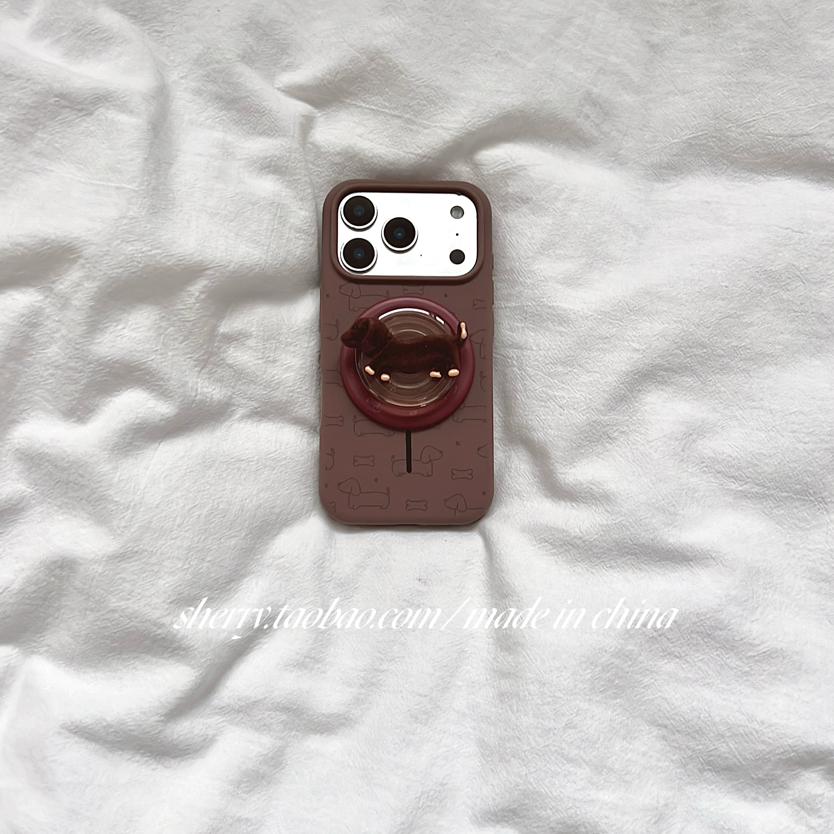 SHERRY*ins风冬日棕色线条腊肠狗狗磁吸适用于苹果17ProMax手机壳iPhone16Pro小众少女心15简约14小清新卡通,3C数码配件,手机保护套/壳,淘宝优惠券,粉丝福利购,淘宝优惠卷